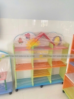 Kệ gỗ 3 tầng mầm non, kệ gỗ mdf mầm non