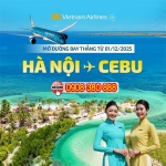 Khai trương đường bay mới hà nội – cebu từ hãng vietnam airlines