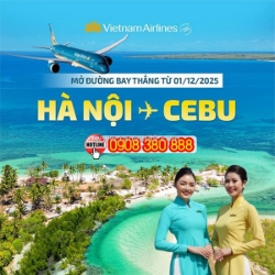 Khai trương đường bay mới hà nội – cebu từ hãng vietnam airlines