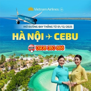 Khai trương đường bay mới hà nội – cebu từ hãng vietnam airlines
