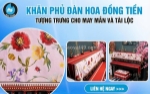 Khăn phủ đàn hoa đồng tiền tượng trưng cho may mắn và tài lộc