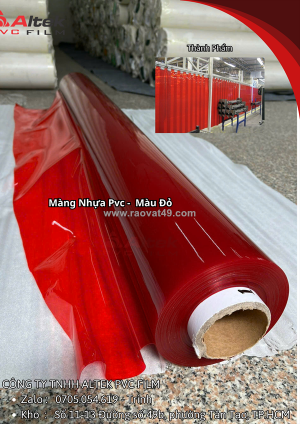 Màng nhựa pvc màu đỏ khổ lớn chất liệu bền đẹp, thu hút, cao cấp