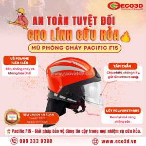 Mũ phòng cháy chữa cháy pacific f15- an toàn cho lính cứu hỏa!