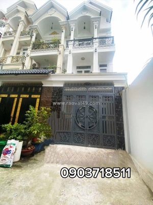 Nhà 4 tầng btct mái thái 75m², gần chợ thiếc. hẻm xe hơi lê văn khương q.12.