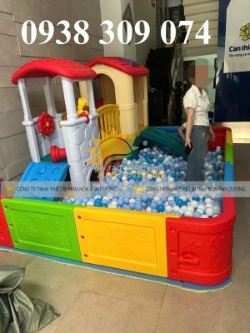 Nhà banh nhựa lắp ghép trẻ em, quây bóng nhựa mầm non
