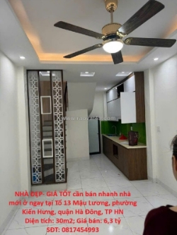 Nhà đẹp- giá tốt cần bán nhanh nhà mới ở ngay tại quận hà đông, tp hà nội