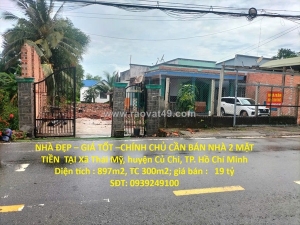 Nhà đẹp – giá tốt –chính chủ cần bán nhà 2 mặt tiền  tại xã thái mỹ, huyện củ