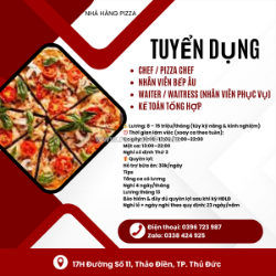 Nhà hàng pizza – thảo điền, thủ đức (q2 cũ) tuyển dụng