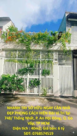 Nhanh tay sở hữu ngay căn nhà đẹp phong cách hiện đại vị trí tại quận gò vấp,