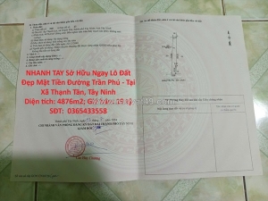 Nhanh tay sở hữu ngay lô đất đẹp mặt tiền đường trần phú - tại xã thạnh tân,