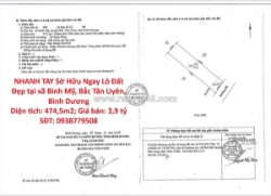 Nhanh tay sở hữu ngay lô đất đẹp tại xã bình mỹ, bắc tân uyên, bình dương