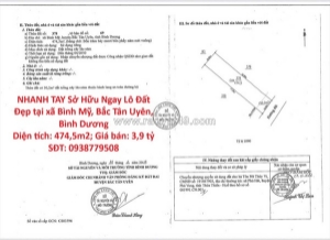 Nhanh tay sở hữu ngay lô đất đẹp tại xã bình mỹ, bắc tân uyên, bình dương