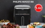 Nồi chiên không dầu 5.6 lít philips hd9257/80 có thiết kế dễ dàng quan sát