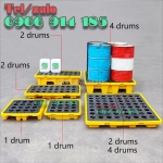 Pallet chồng tràn 4 phuy ngăn sự cố tràn dầu ra sao?