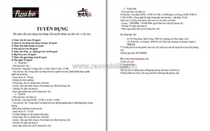 Pizza inn tuyển kế toán, ql, nvkd, phụ bếp & các vị trí khác ở q2 (cũ)