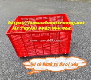 Sọt có bánh xe, bán sỉ sọt có bánh xe, sọt ship hàng tại miền bắc, bán sọt nhựa nguyên sinh