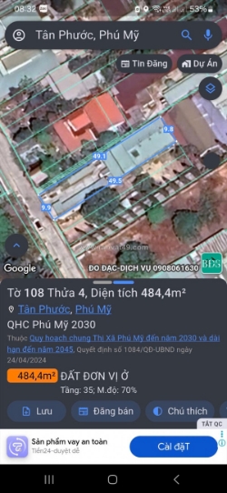 Tân phước phú mỹ nhà xưởng 484mv 40 thổ cư