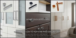Tay nắm tủ hợp kim phối da cao cấp