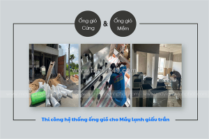 Thi công ống gió cho hệ thống giấu trần? có nên lắp đặt máy lạnh giấu trần nối ống gió không?