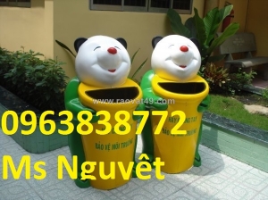 Thùng rác composite ngộ nghĩnh – trang trí không gian vui chơi sinh động hơn