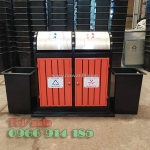Thùng rác giả gỗ ngoài trời a78o