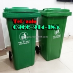 Thùng rác tiêu chuẩn 240 lít nhựa hdpe 2 bánh xe dùng công cộng