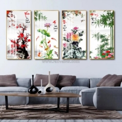 Top mẫu tranh xuân hạ thu đông được yêu thích nhất 2025