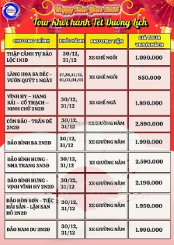 Tour du lịch khởi hành vào tết dương lịch - sgc tourist