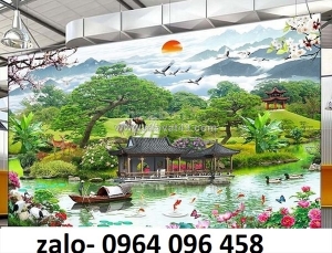 Tranh gạch 3d trang trí phòng khách - xcn7