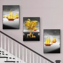 Tranh treo cầu thang trừu tượng hiện đại cho nhà phố