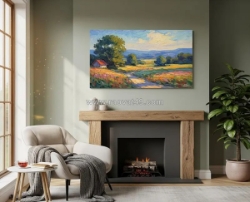 Tranh vải treo tường vintage cho phòng ngủ ấm cúng