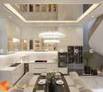 Tủ bếp acrylic chữ l màu trắng đẹp tiện nghi cho căn bếp