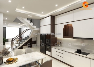 Tủ bếp gỗ công nghiệp chữ l cao cấp, hợp mọi không gian