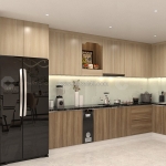 Tủ bếp gỗ công nghiệp mdf lõi xanh chữ l cao cấp