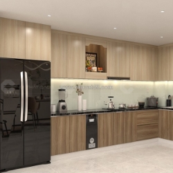 Tủ bếp gỗ công nghiệp mdf lõi xanh chữ l cao cấp