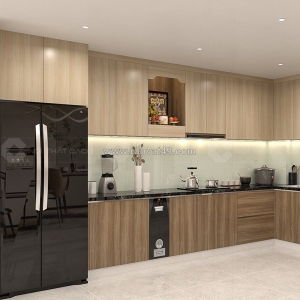 Tủ bếp gỗ công nghiệp mdf lõi xanh chữ l cao cấp