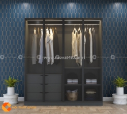 Tủ quần áo cánh kính cánh mở hiện đại – tak02