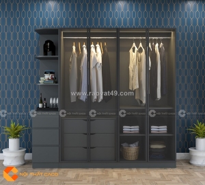 Tủ quần áo cánh kính cánh mở hiện đại – tak03