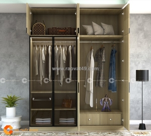 Tủ quần áo cánh kính cánh mở hiện đại – tak06