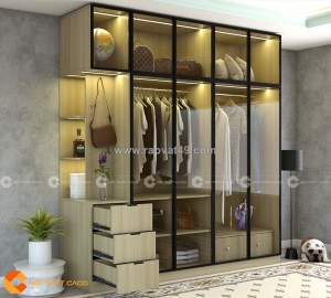 Tủ quần áo cánh kính kịch trần – tak08