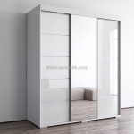 Tủ quần áo mdf cánh lùa màu trắng có gương tal019