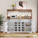 Tủ rượu gỗ mdf màu trắng phối vân gỗ cao cấp