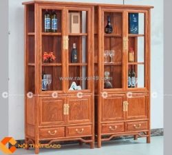 Tủ rượu gỗ xoan đào phong cách cổ điển sang trọng