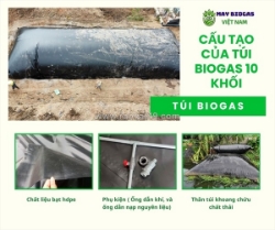 Túi biogas 10 khối tạo khi gas đun nấu