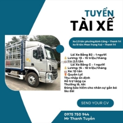 Tuyển gấp 2 lái xe – làm việc tại thanh trì, hà nội