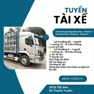 Tuyển gấp 2 lái xe – làm việc tại thanh trì, hà nội