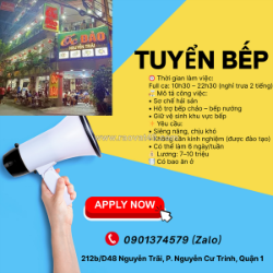 Tuyển phụ bếp – ốc đào (quận 1)
