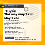 Tuyển thợ may khu vực tên lửa- bình tân
