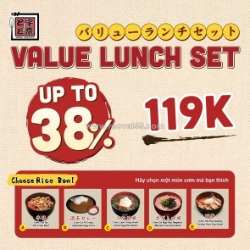 Value lunch set cơm trưa tại unatoto ba tháng hai