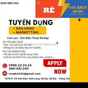 Viễn thông 24h tuyển nv bán hàng và marketting